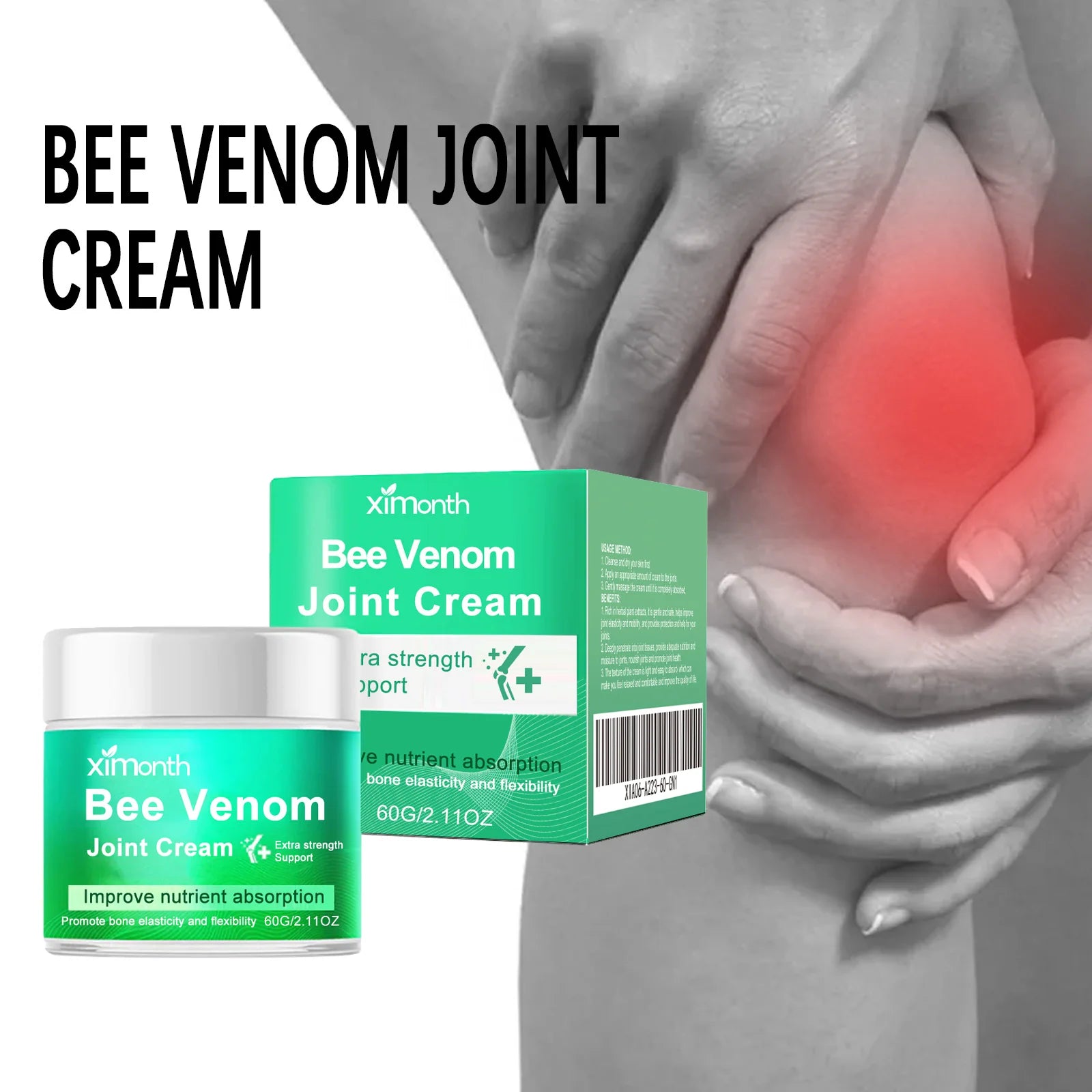 Knee swelling and joint pain relieved with Bee Venom Joint Care Cream