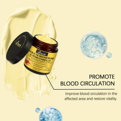Magnesium massage cream texture and product artwork