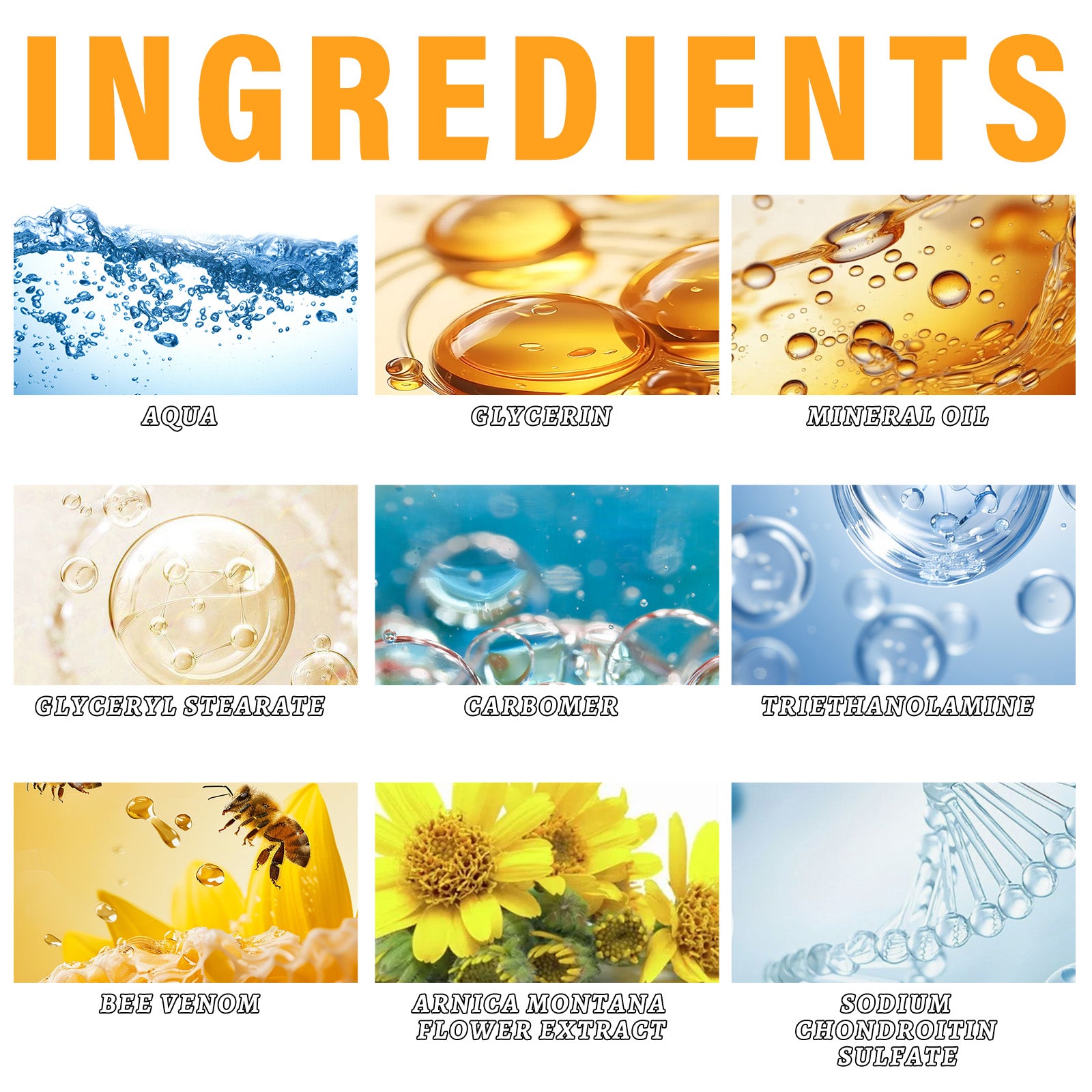 Bee venom arnica joint care cream with arnica extract for inflammation relief