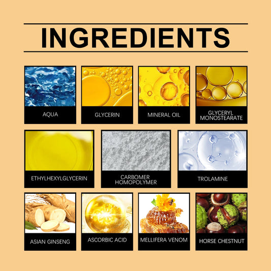 Ascorbic acid, ginseng, horse chestnut and moisturizing-base panel