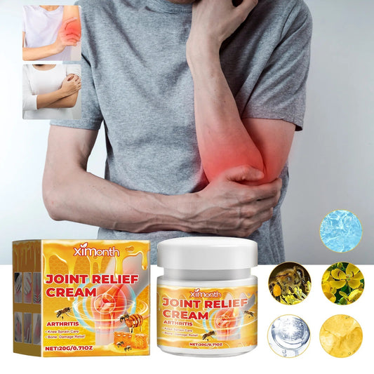 Ximonths bee venom joint and bone pain cream package and jar