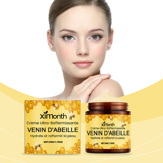 Ximonth 50g peptide moisturizer, amber jar and yellow packaging shown in product artwork