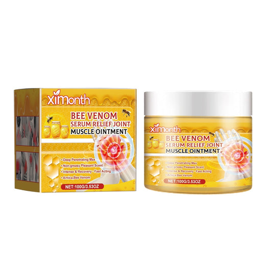 Ximonths bee venom wrist joint care cream package with illustrated joint care areas