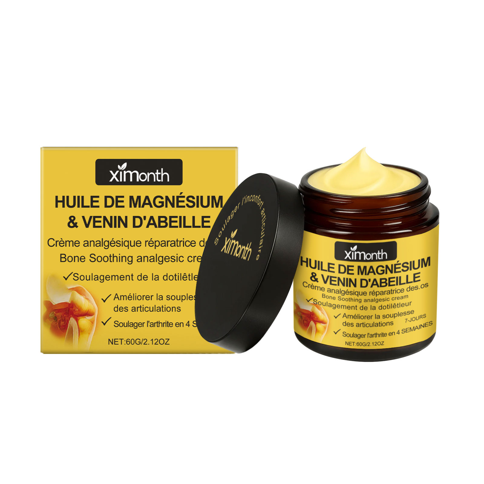 60g magnesium arnica cream jar and carton
