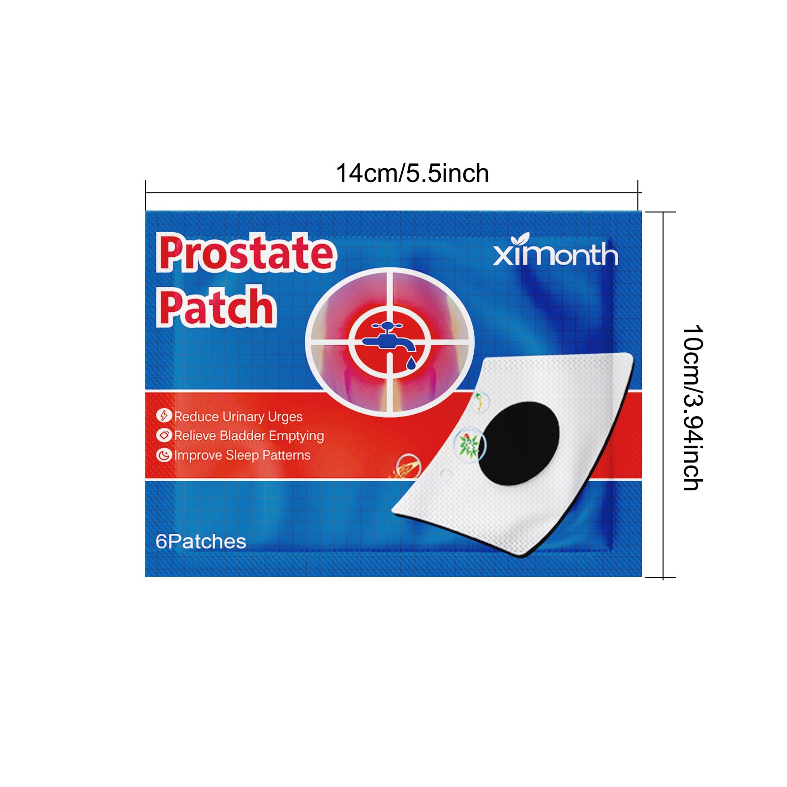 XIMONTH Prostate Patch six-piece pack with belly-button patch
