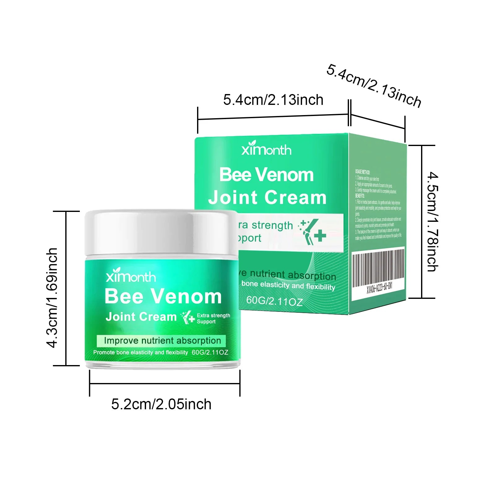 Bee Venom Joint Care Cream product specifications — size, weight, expiration