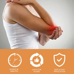 Applying Bee Venom Joint Care Spray on elbow – Safe for 40+ adults, provides long-lasting relief and joint support