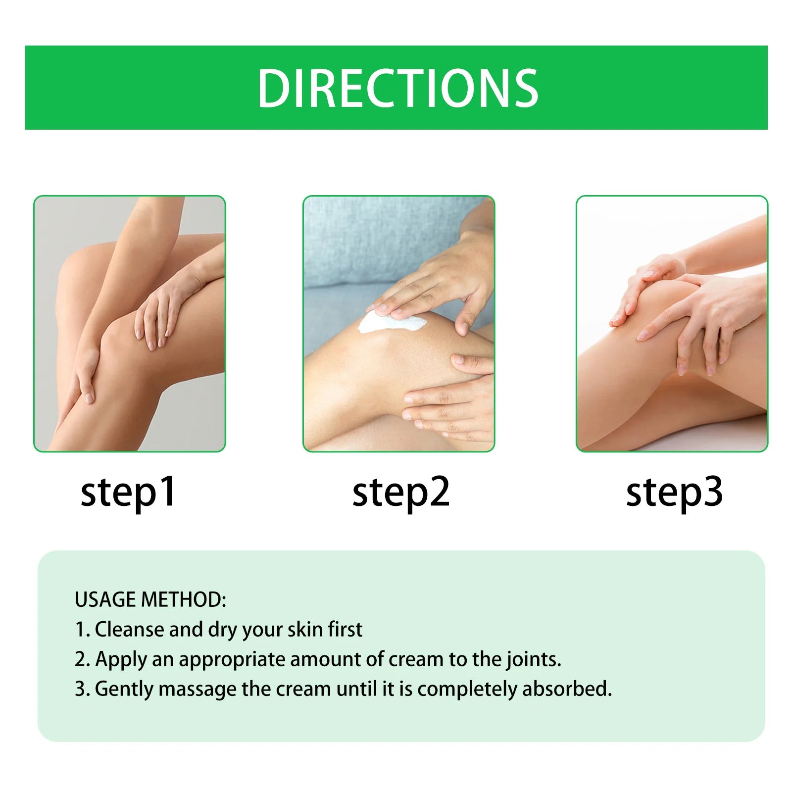 How to use Bee Venom Joint Care Cream — apply and gently massage until absorbed