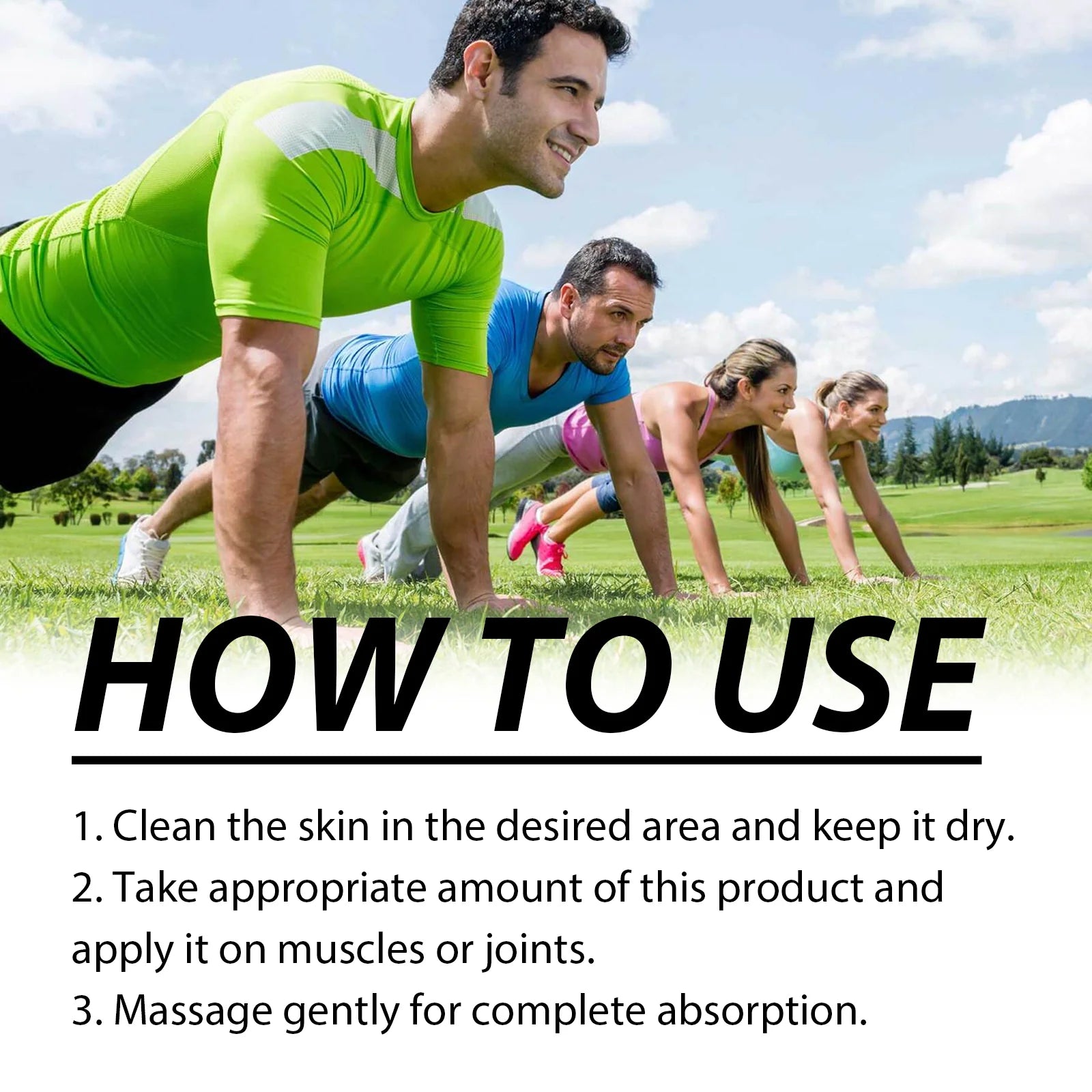 Instructions on how to apply Ximonth Joint Muscle Cream for effective pain relief