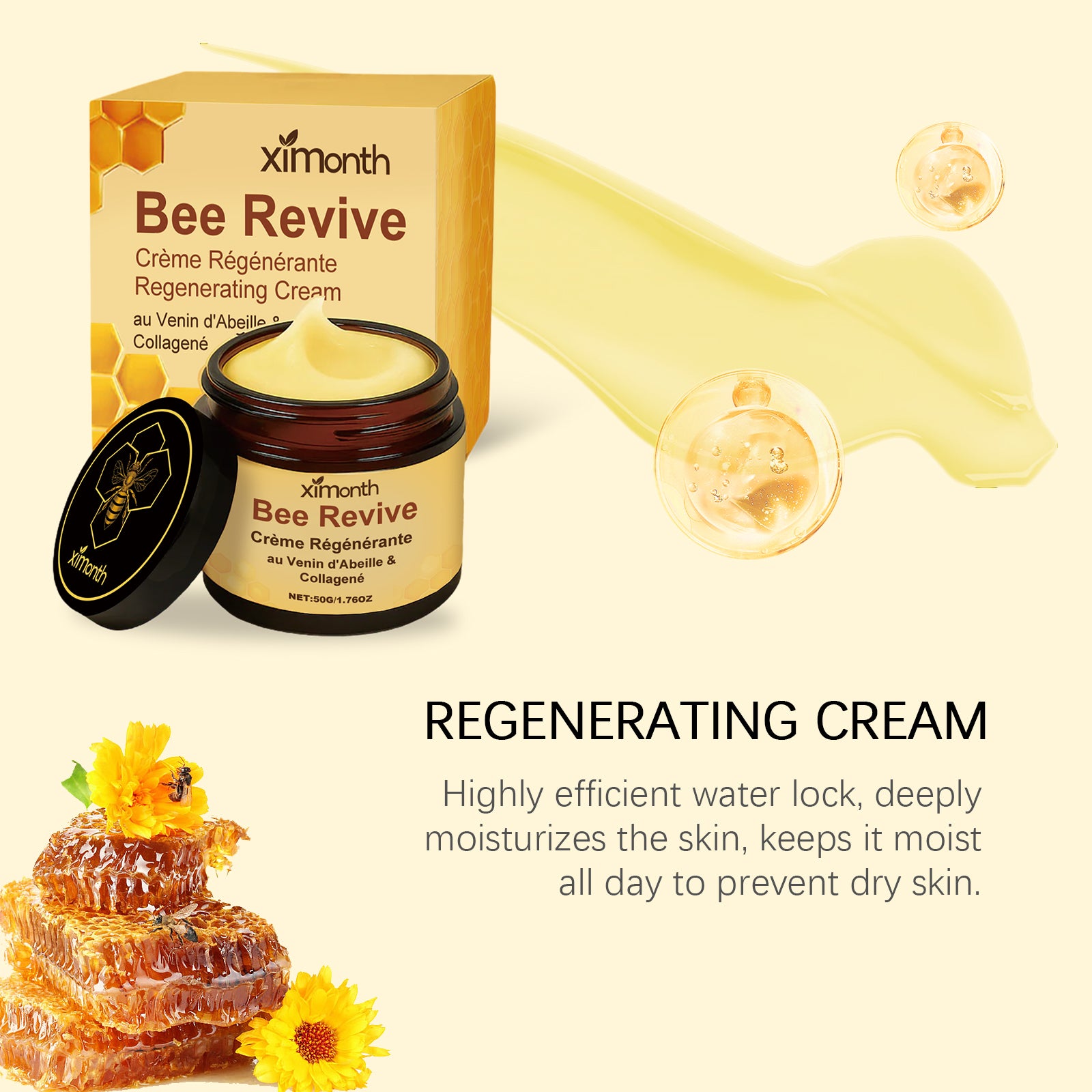Moisturizing facial cream for dry-looking skin