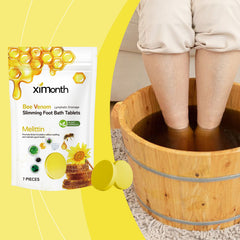 Foot bath tablet dissolving in warm water