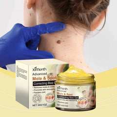 Spot-care gel packaging beside neck skin artwork