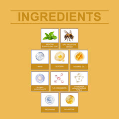 Ingredient panel for XIMONTHS Bee Venom Daily Joint Massage Cream, showing bee venom, mint, glycerin, mineral oil and allantoin
