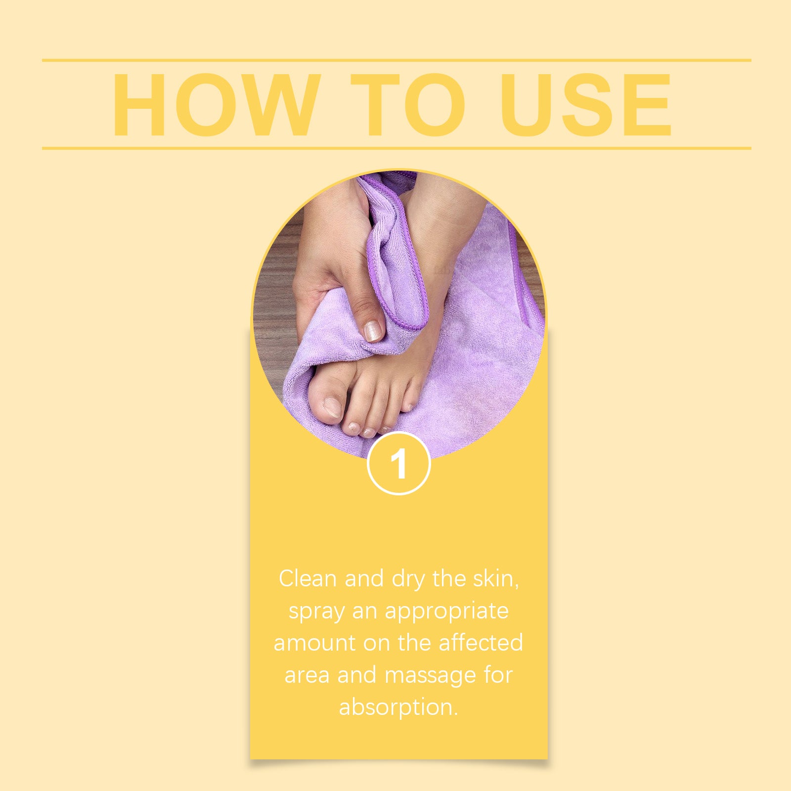 Non-sticky foot spray application