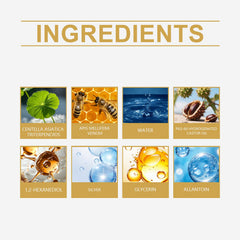 Ingredient panel for XIMONTHS Fungus Remover Nail Spray for Nail Care, showing Centella, bee venom, silver, glycerin and allantoin