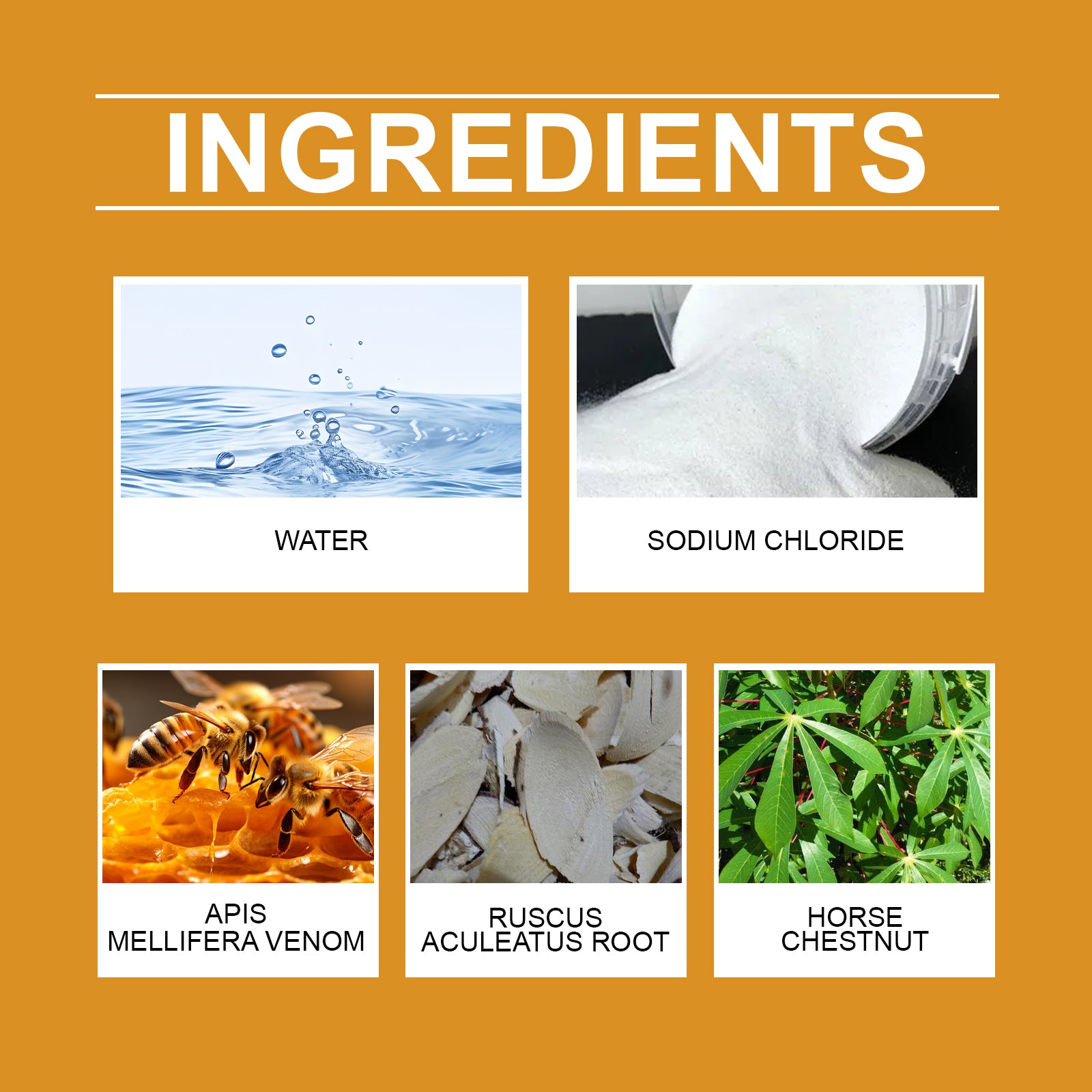 Nasal spray ingredients including sodium chloride and horse chestnut