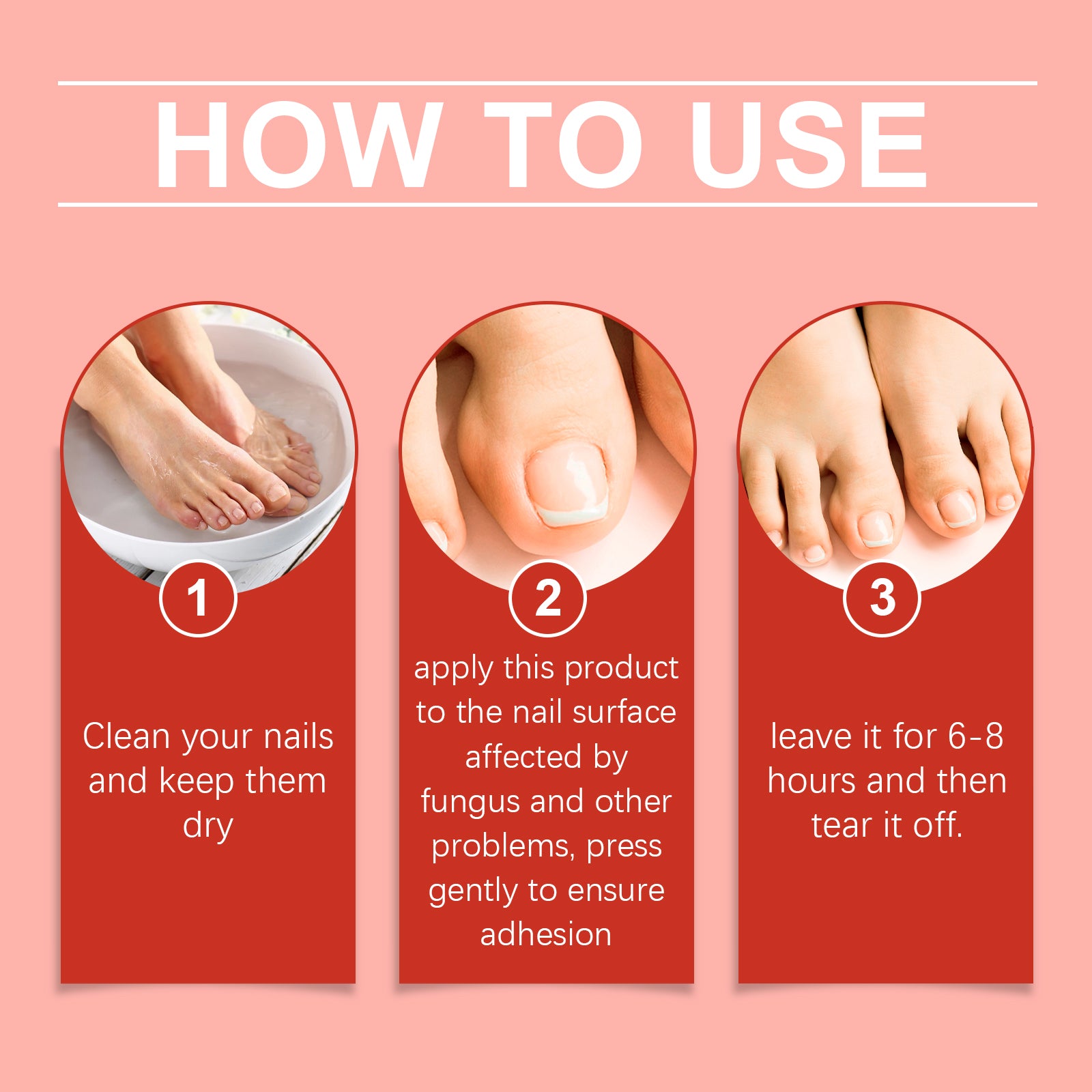 How to apply XIMONTHS nail care patch
