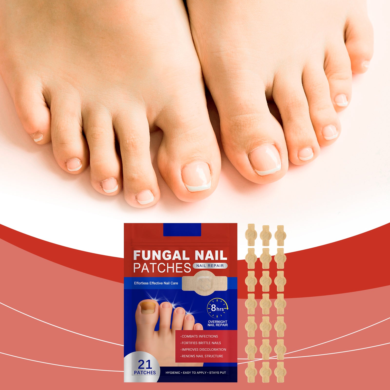 Ginger and mint nail patch for targeted care