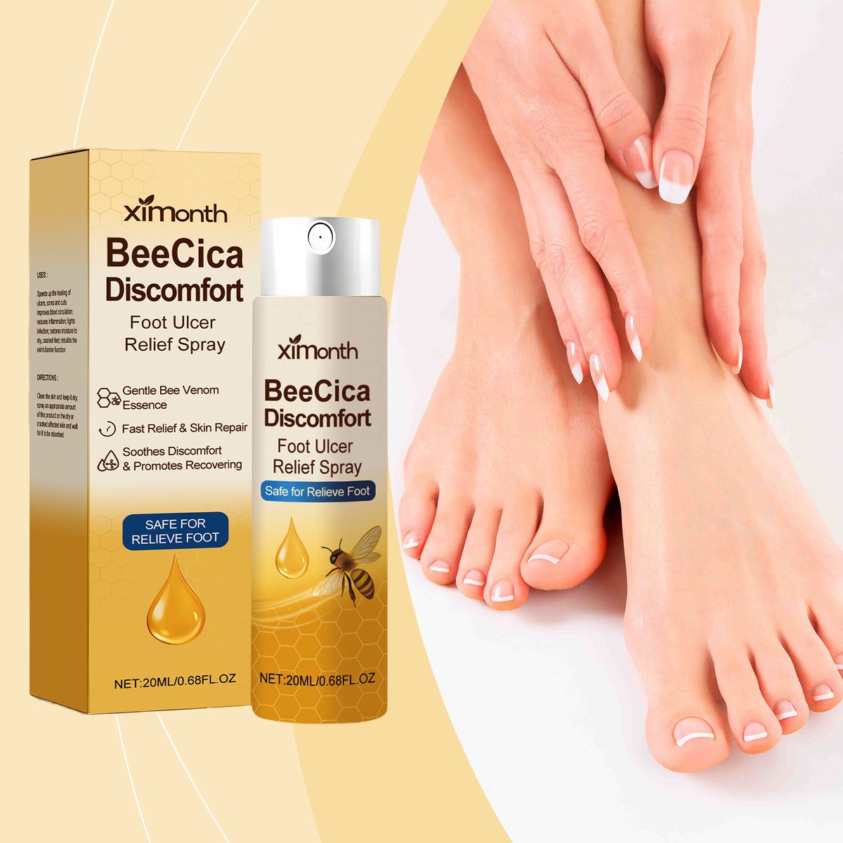 XIMONTHS bee venom foot care spray for dry feet