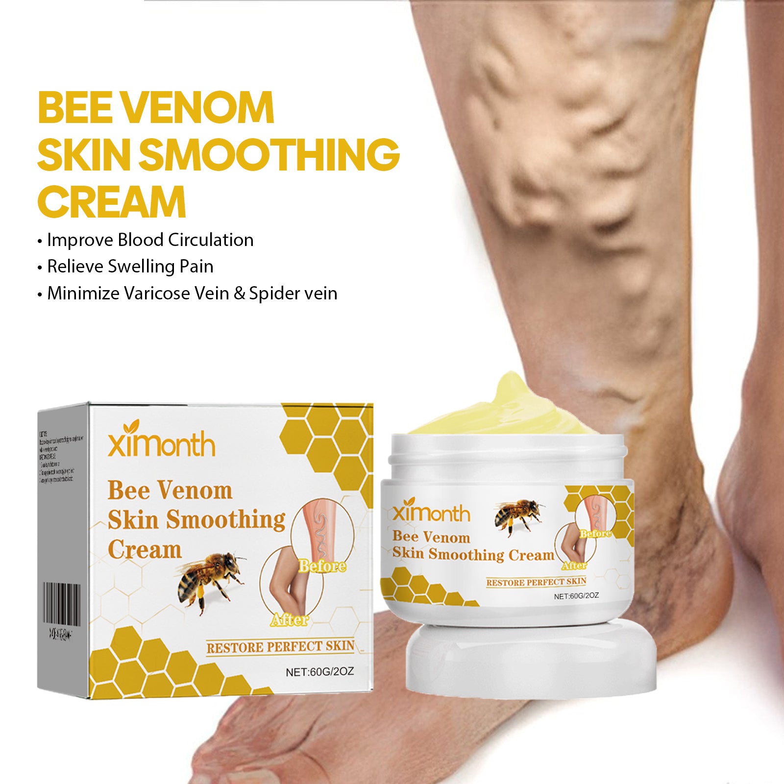 Leg care cream for moisturizing massage