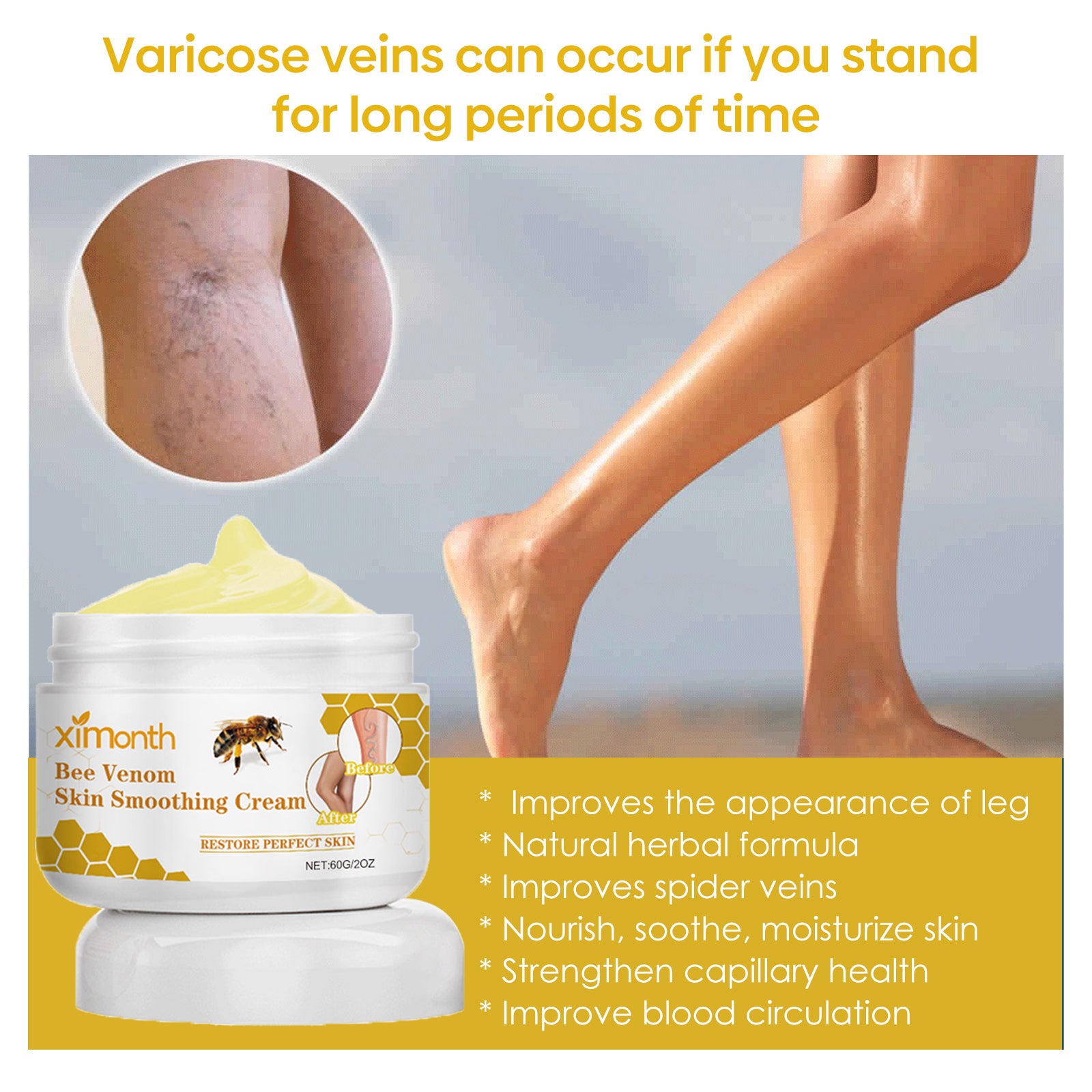 Leg comfort cream for daily body care