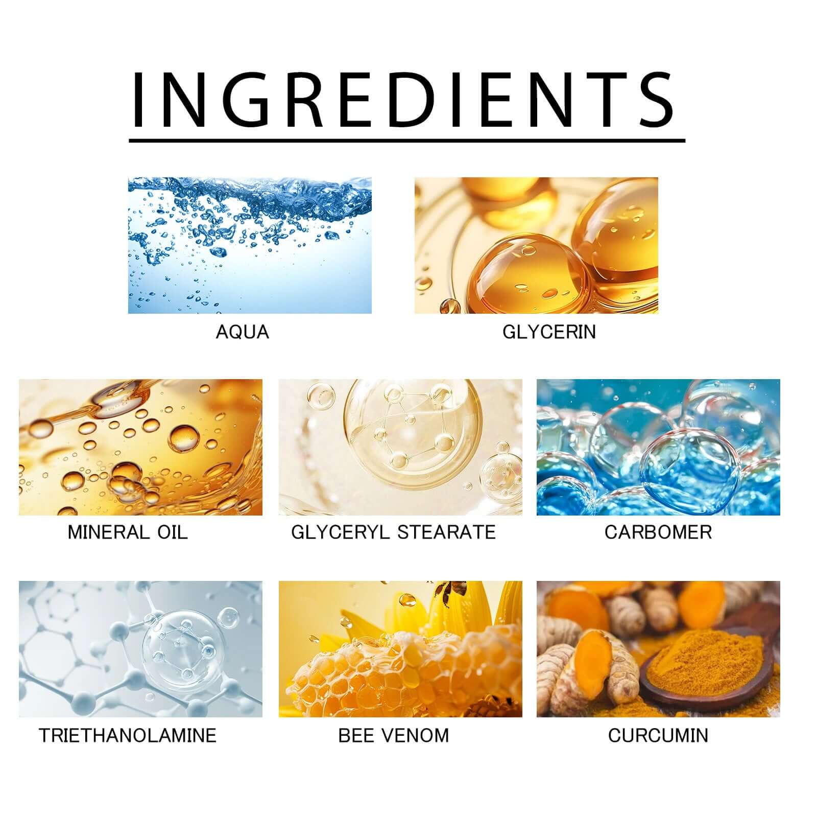 Key ingredients of Bee Venom Spinal Joint Care Cream for joint health and pain relief