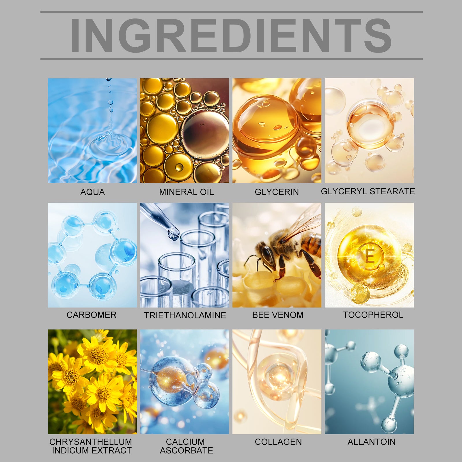 Anti-itch cream ingredients including vitamin E and allantoin