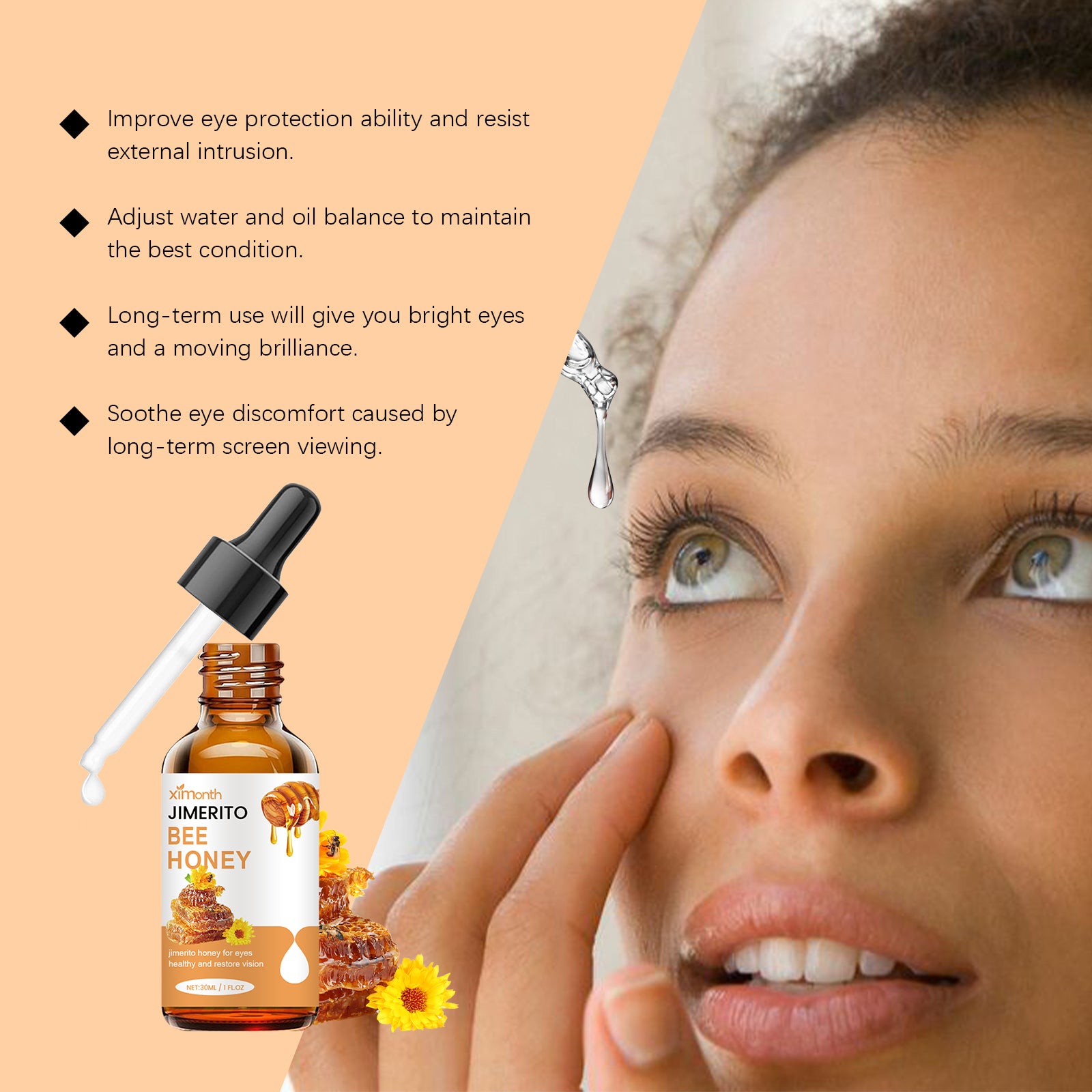 Eye drops ingredient formula with glycerin and panthenol