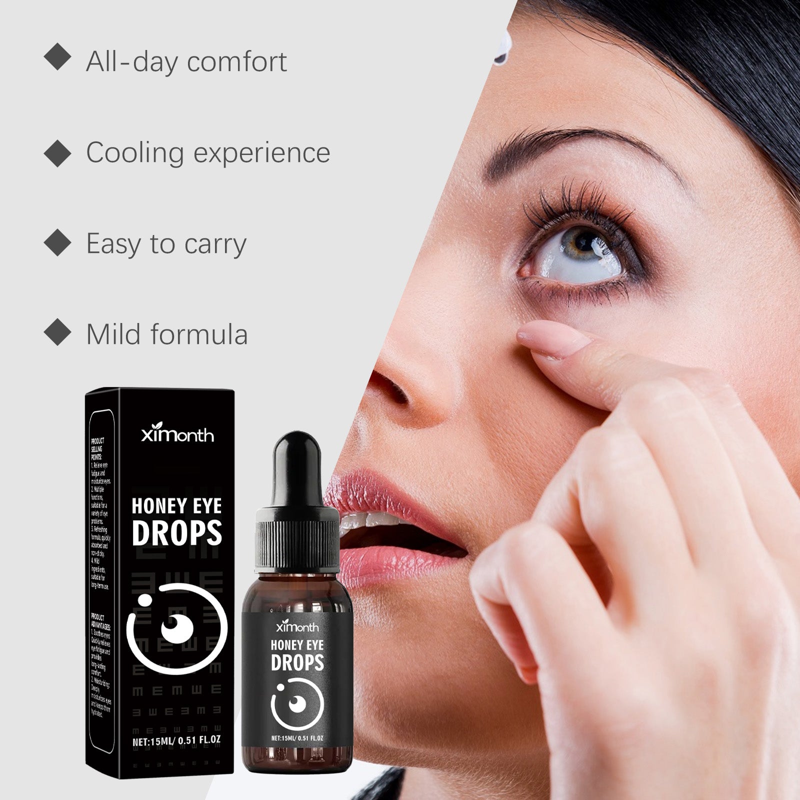 Portable 15 ml honey eye drop bottle