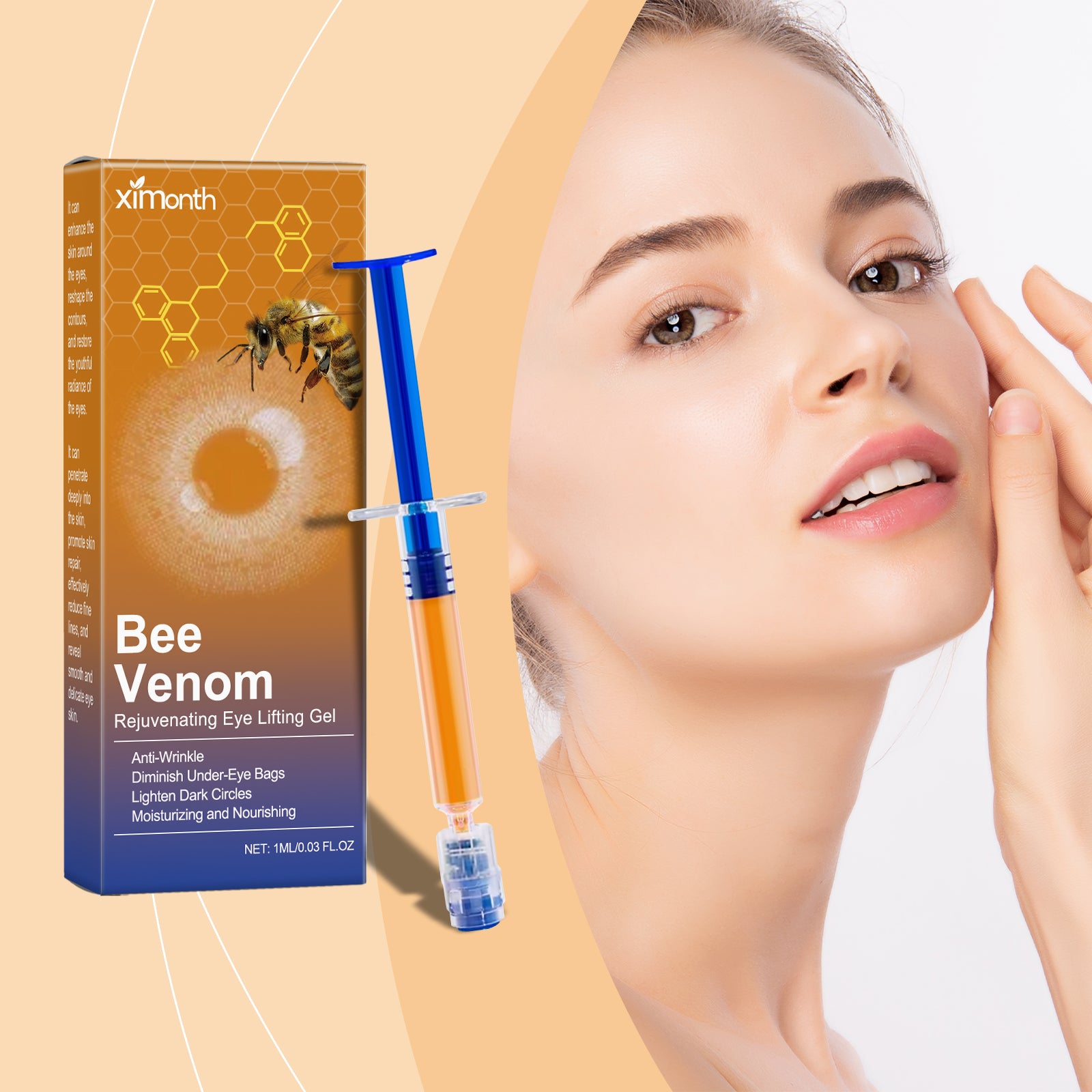 One milliliter moisturizing under-eye gel