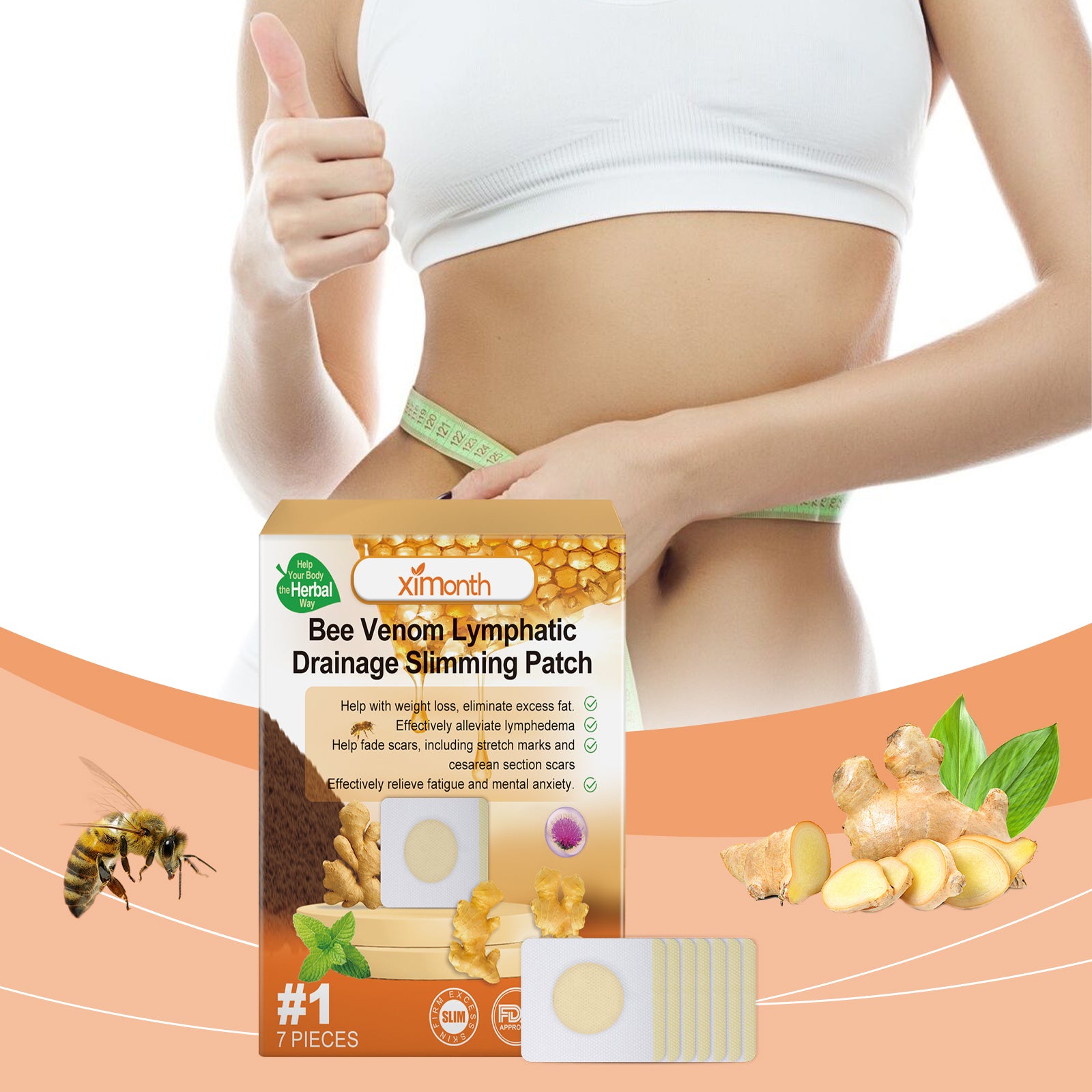 Seven-count bee venom navel patch pack