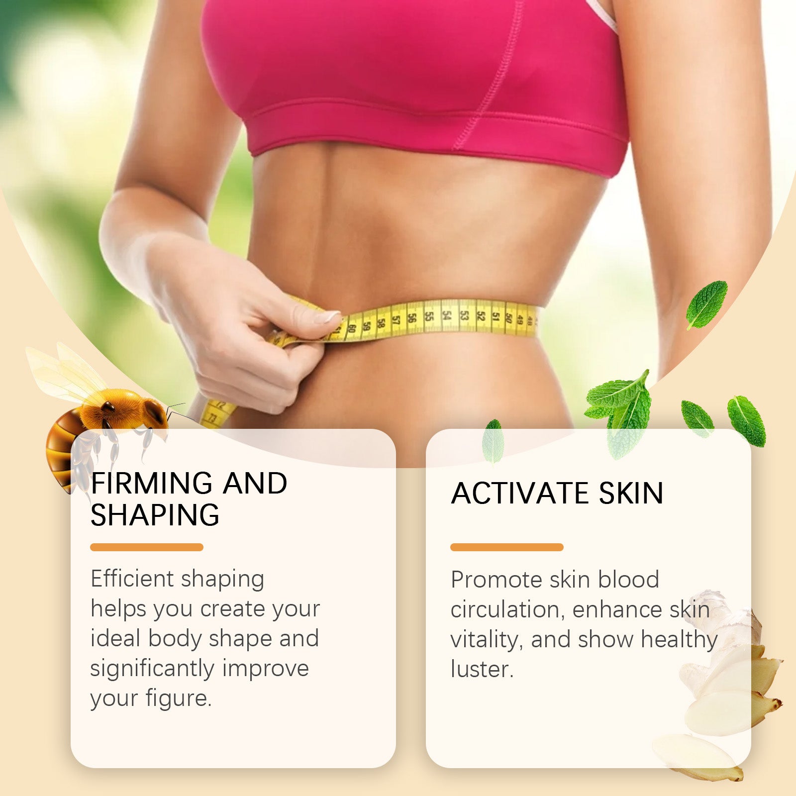 Body shaping cream packaging and application
