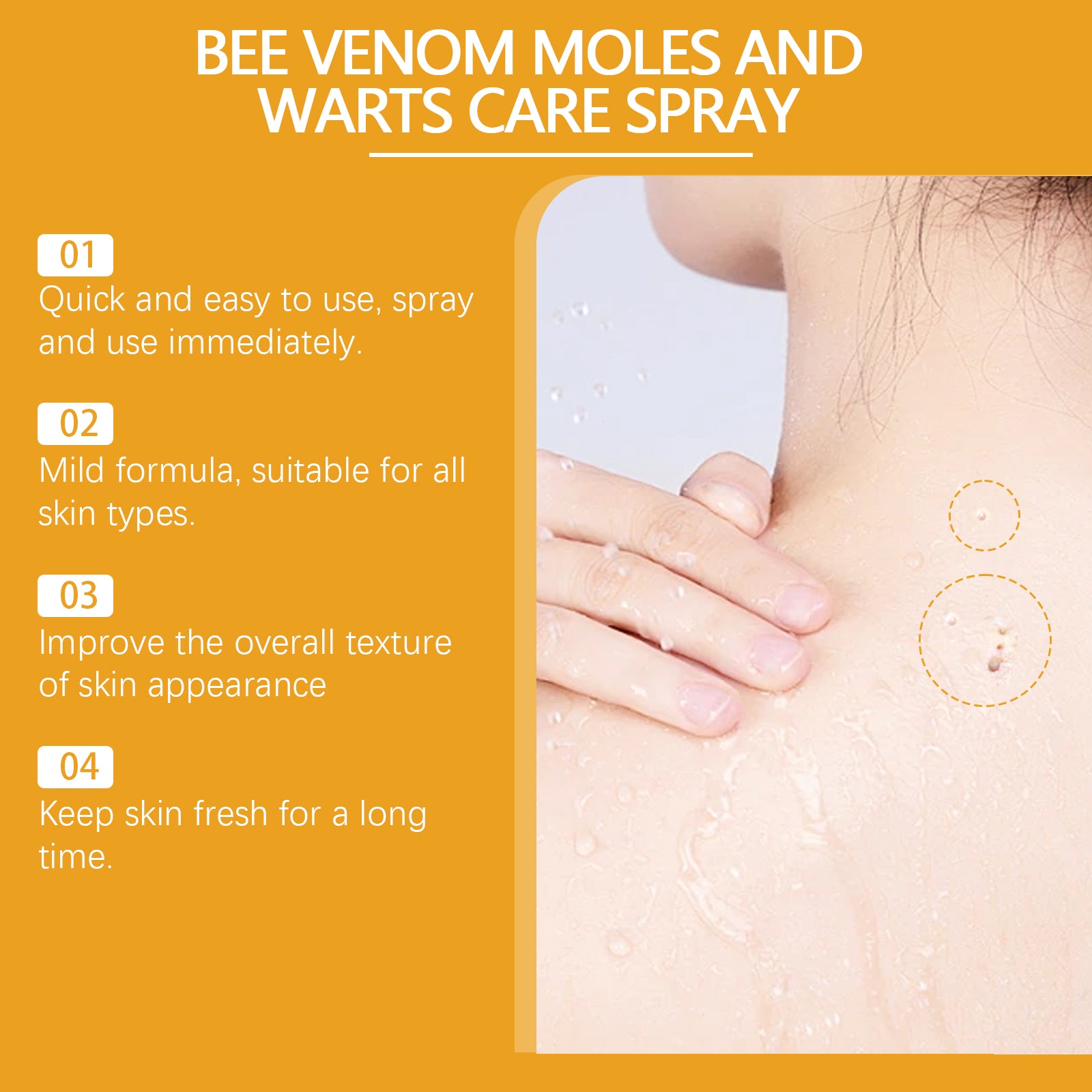 Bee venom spray for small rough-looking skin areas