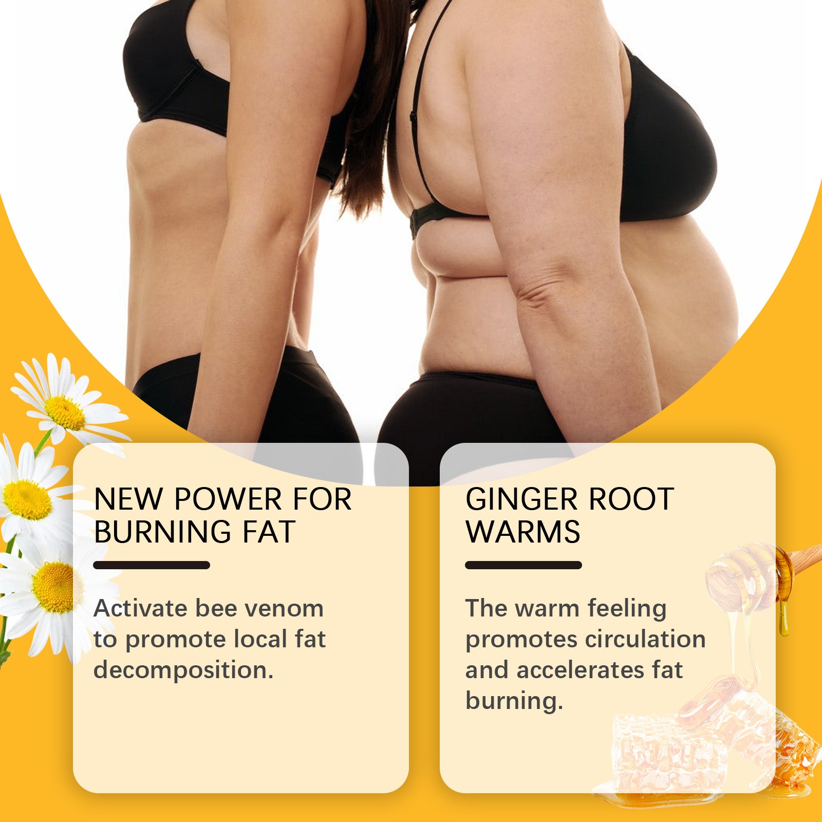 Body shaping cream with warming massage feel