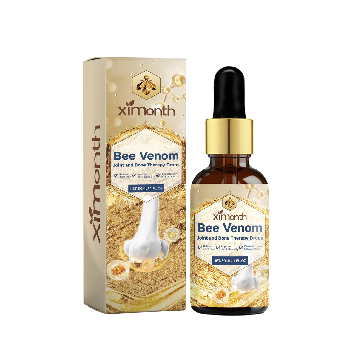 Ximonths Bee Venom Joint and Bone Therapy Drops for knee joint pain relief.