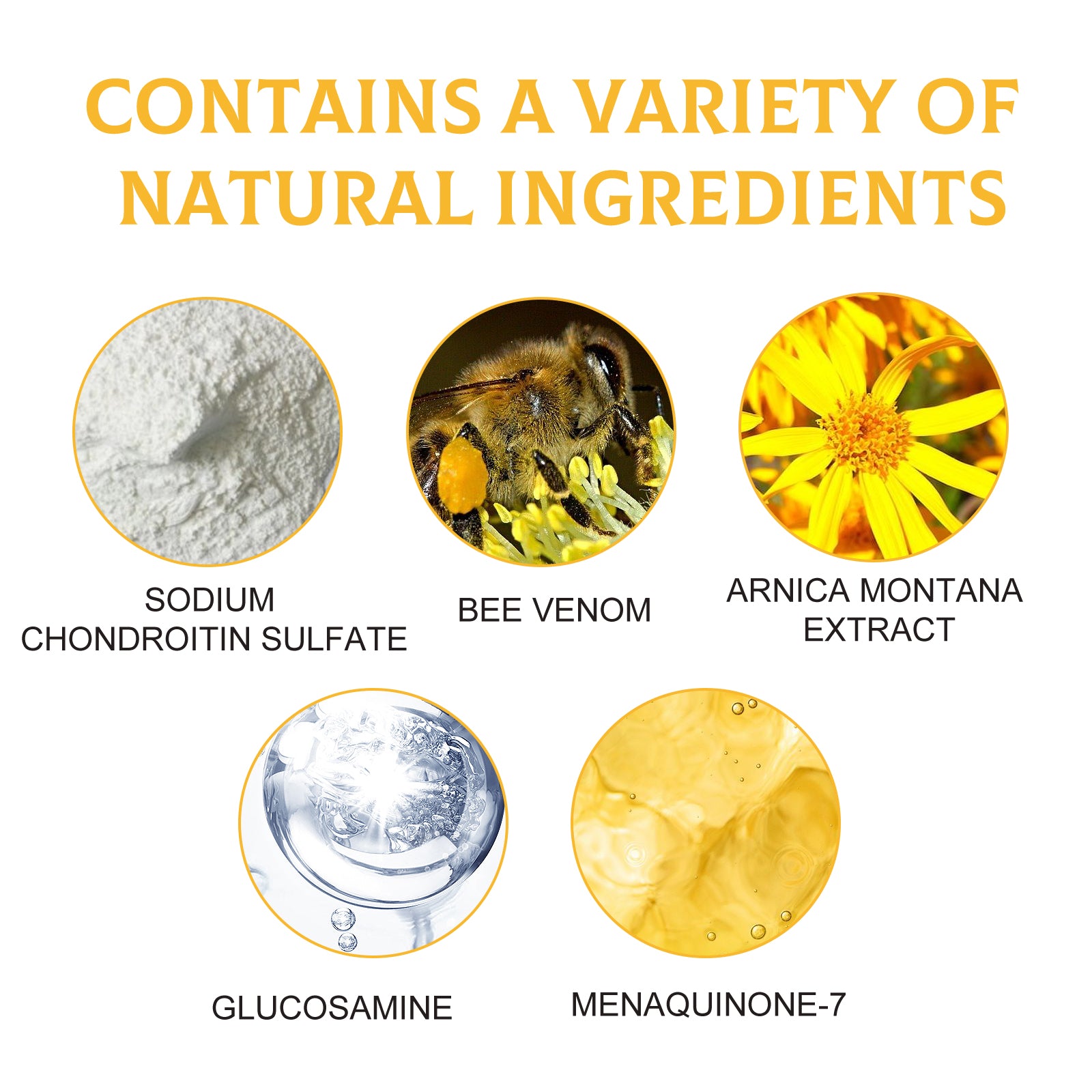 Bee venom wrist joint care cream with key ingredients for wrist joint care.