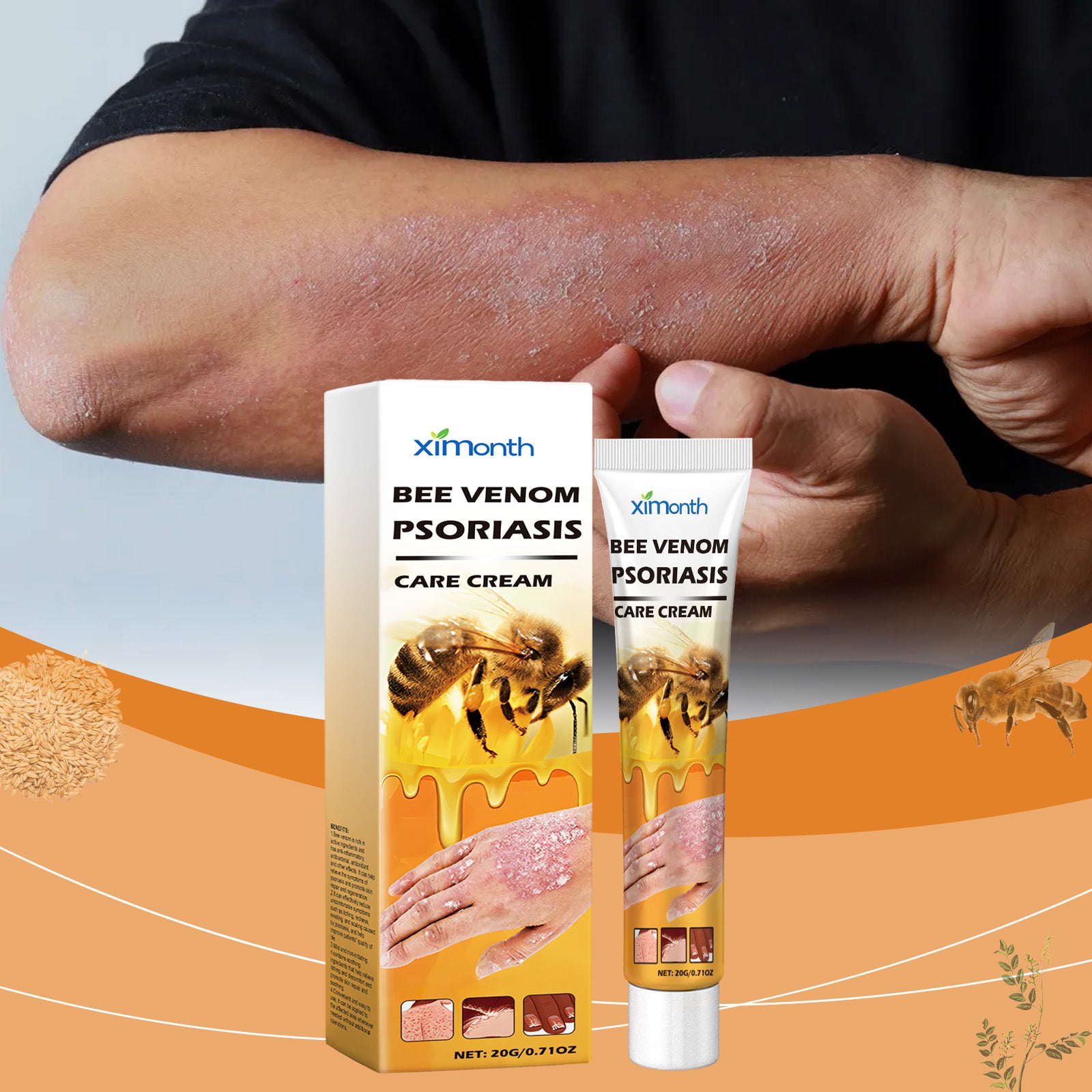 Licorice-and-oat cream packaging beside a dry-skin care scene