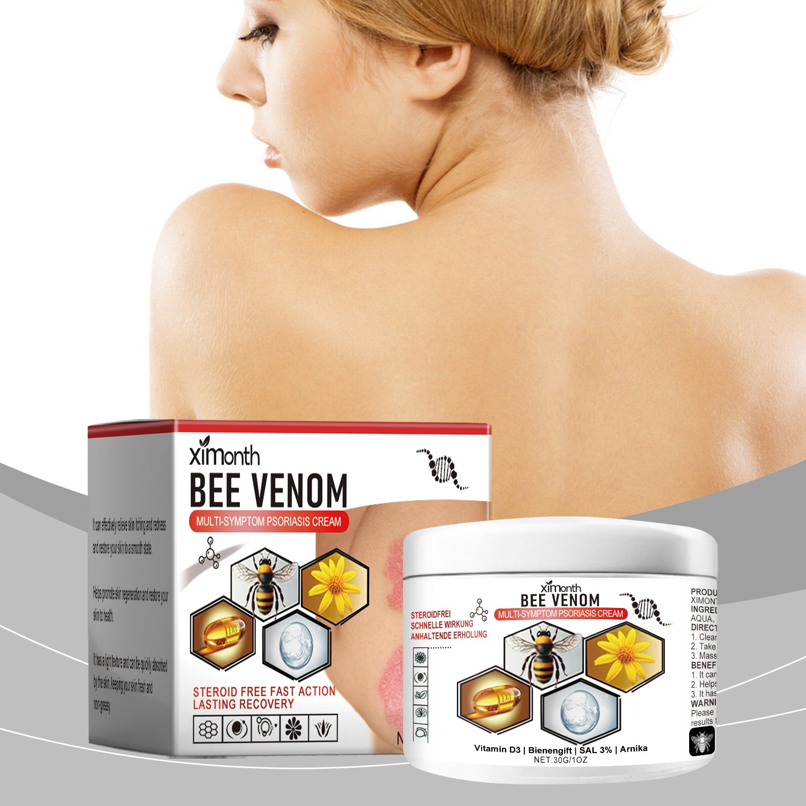 Bee venom cream for dry and itchy-feeling skin