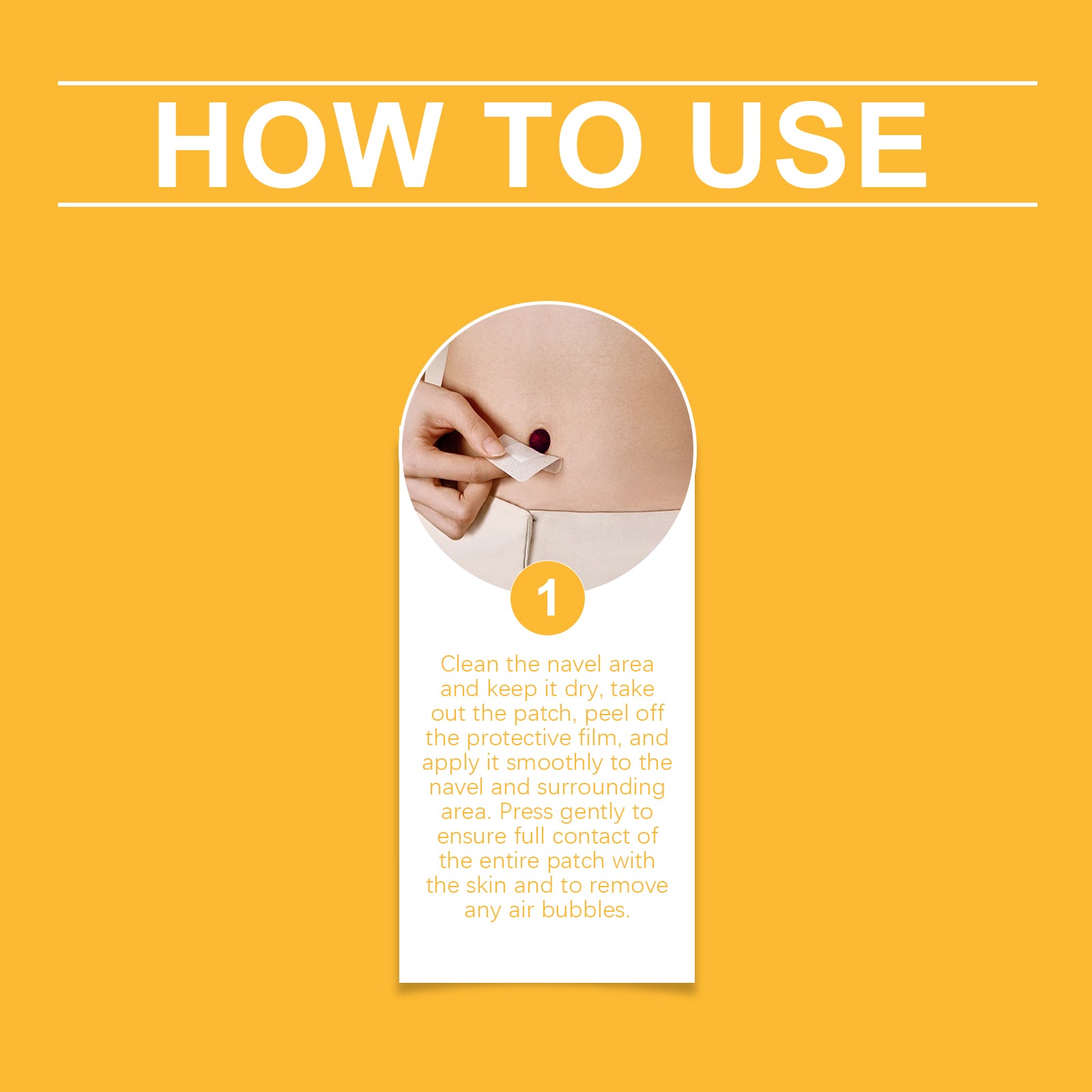 How to apply XIMONTHS belly patch