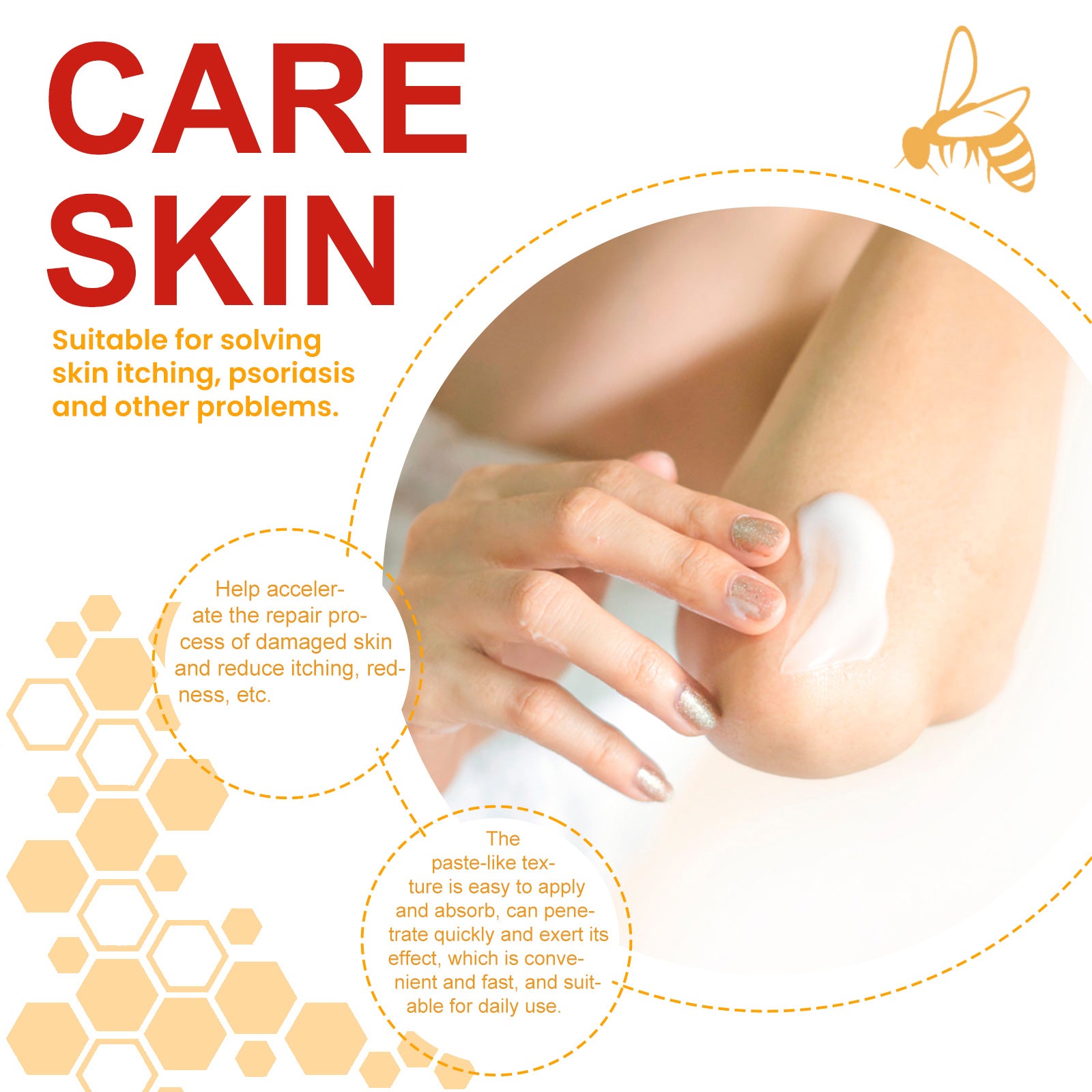 Bee venom cream texture for topical care