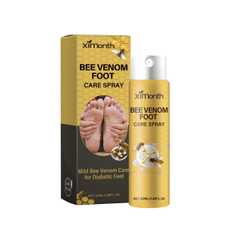 Ximonth 20ml tea tree foot spray in a gold pump bottle and carton
