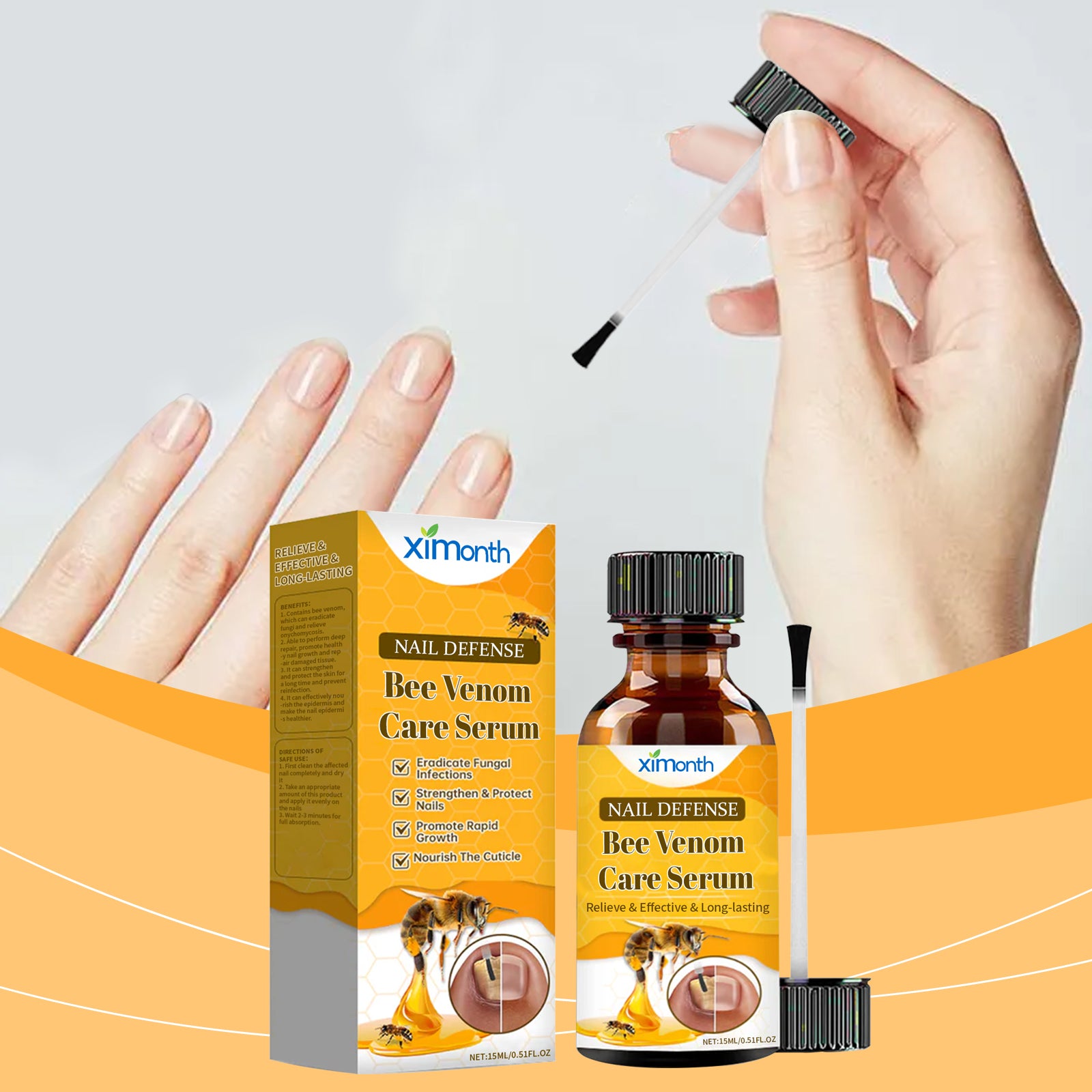 Bee venom serum for soft-looking fingernails and toenails