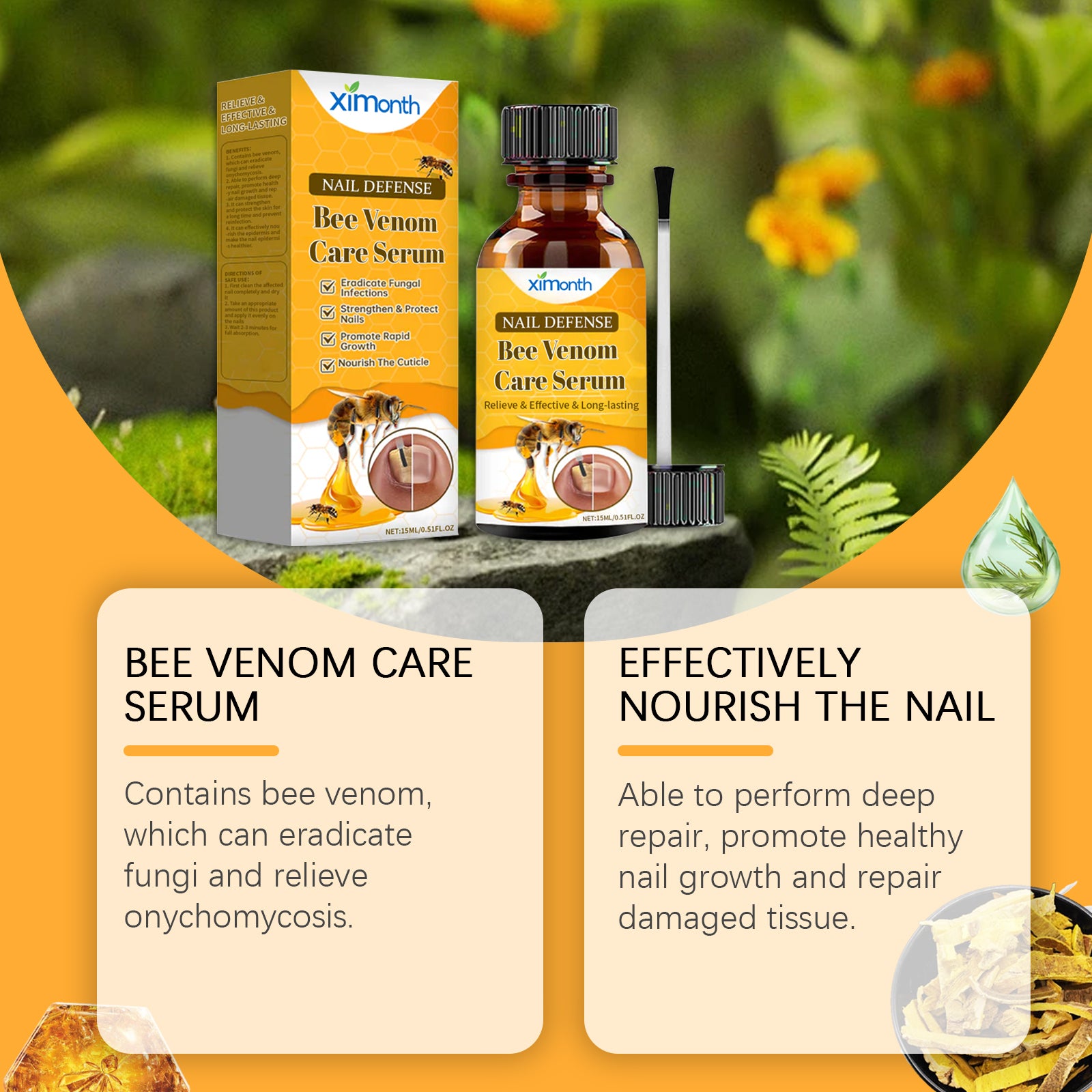 Nail care solution bottle for hand and foot nails