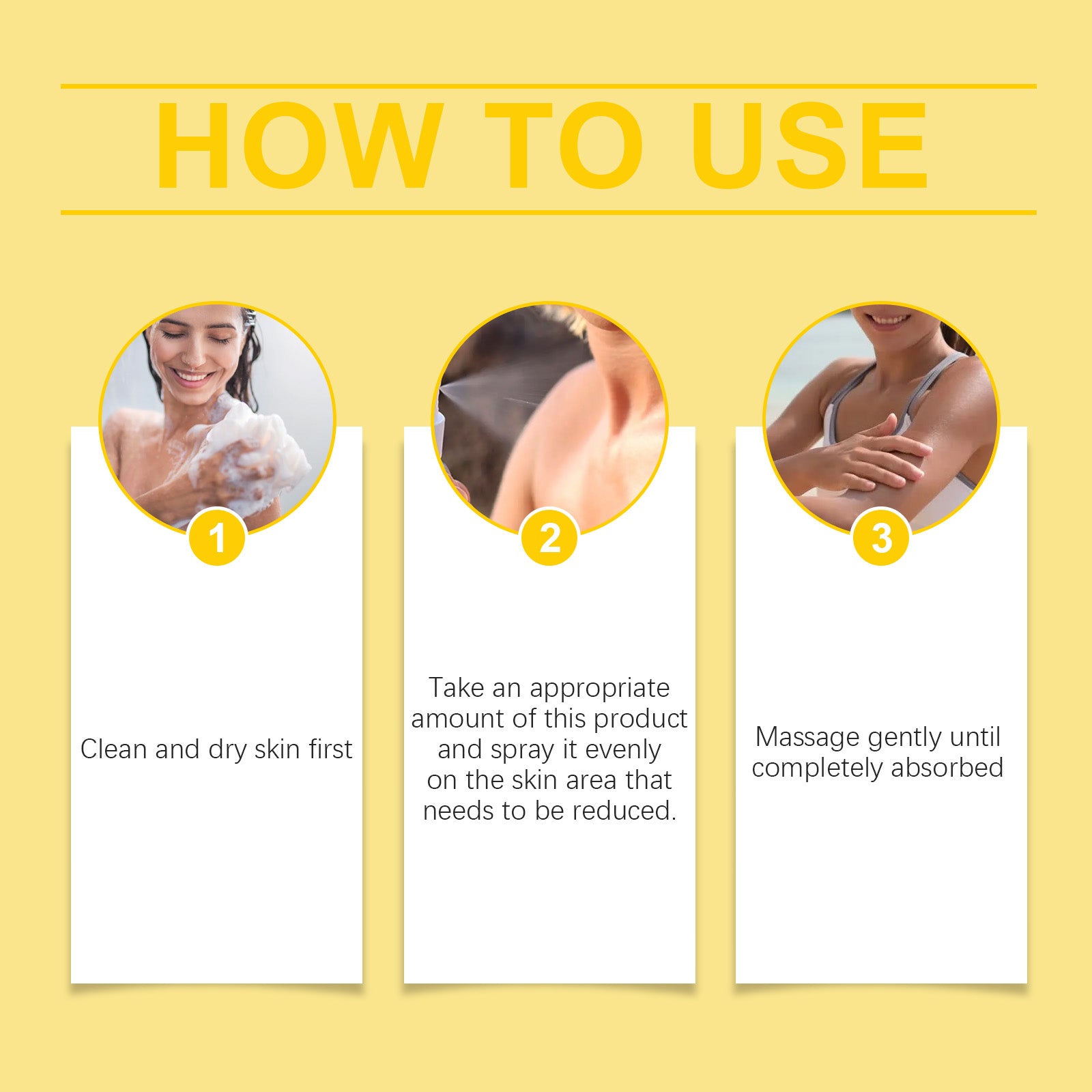 How to use XIMONTHS body toning spray