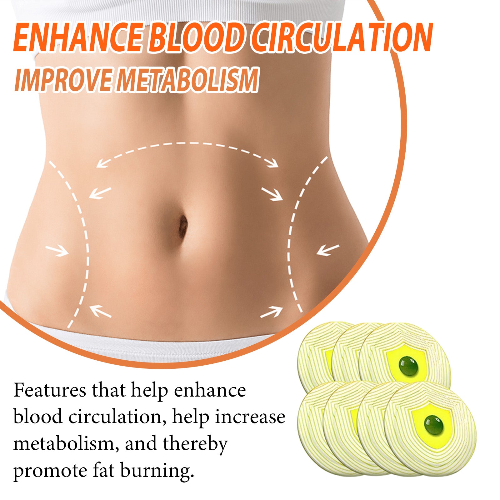 Navel patch with peppermint extract