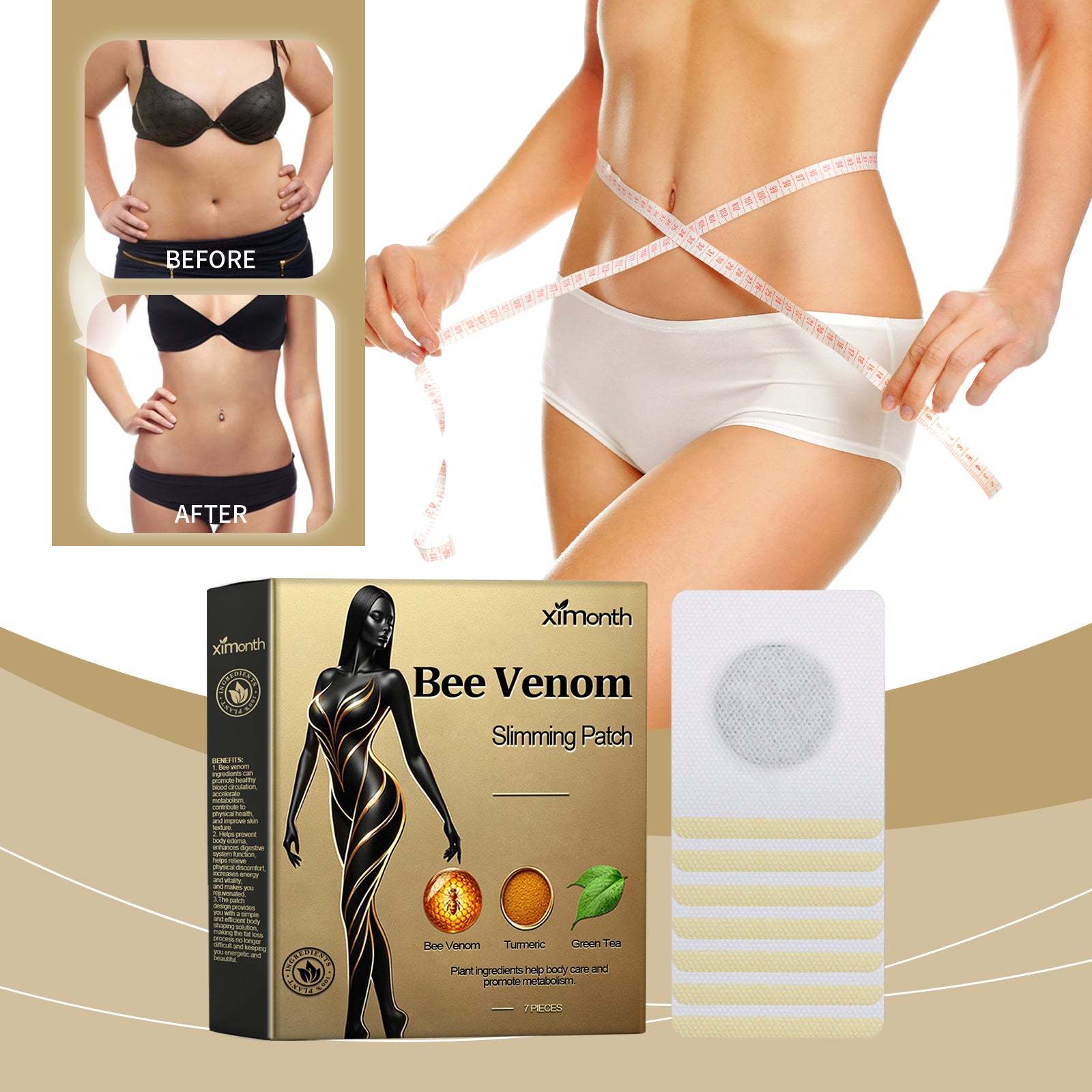 Body patch with ginger and field mint extracts