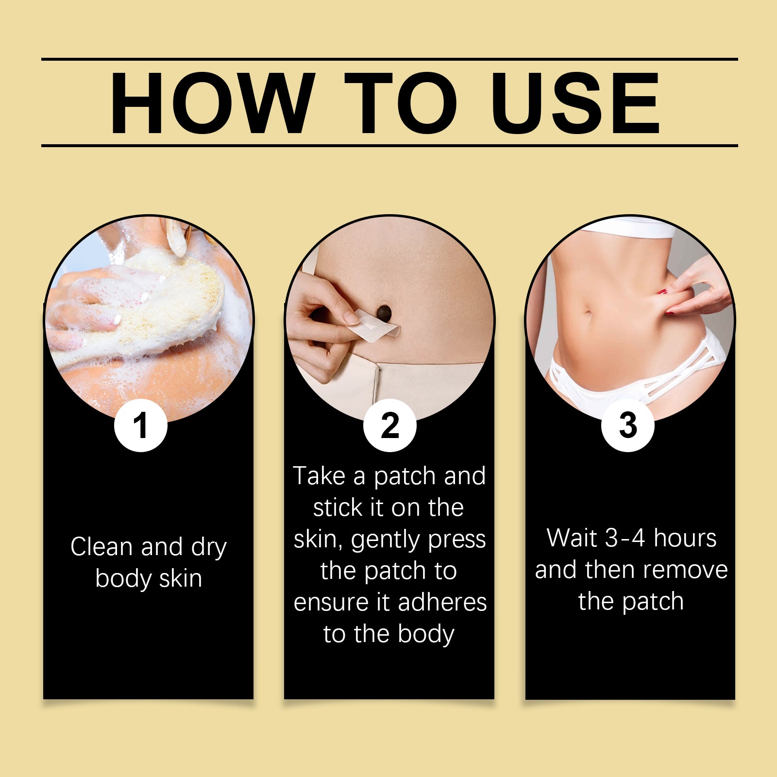 How to apply XIMONTHS cooling body patch