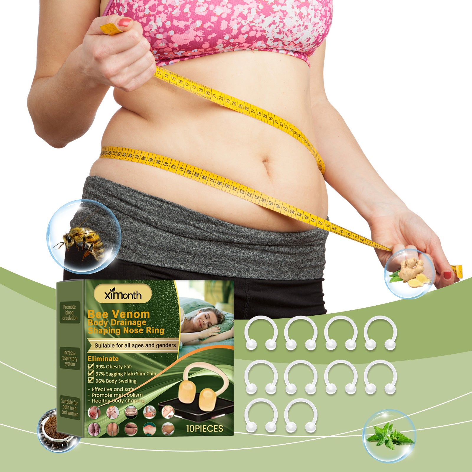 Nasal aroma ring with ginger and echinacea