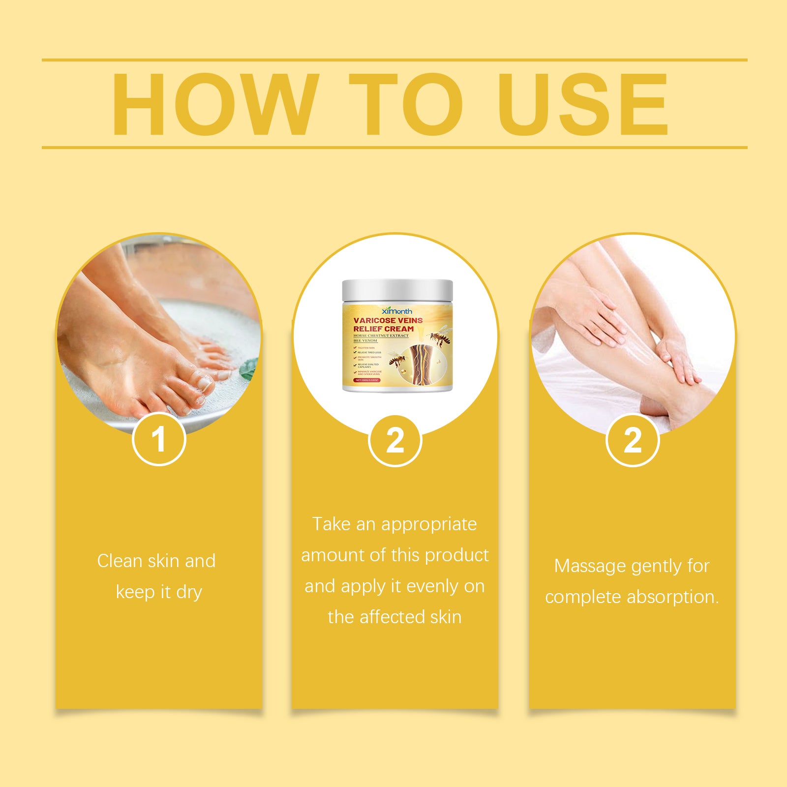 How to apply XIMONTHS leg care cream